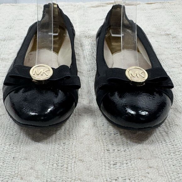 MICHAEL KORS Black Leather Mary Janes Shoes Ballet Flats Slip On Size 6.5 M - Picture 3 of 16